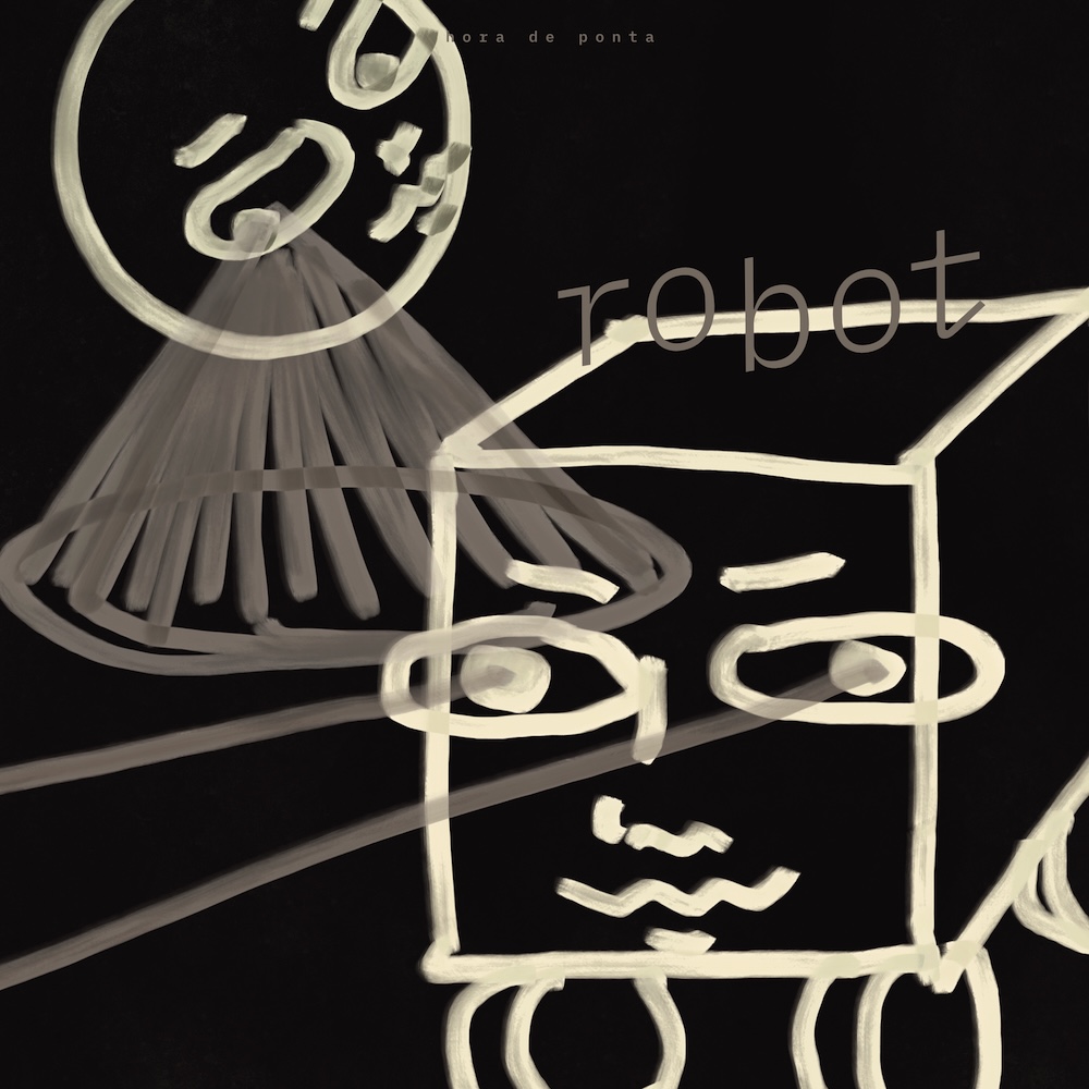Record cover illustration and design on the theme 'robot' for 'hora de ponta' session at Fonoteca Municipal do Porto.